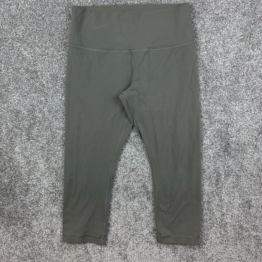 Lululemon Wunder Under Crop Leggings Womens 10 Green High Rise Luxtreme